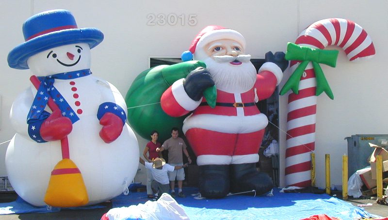 Snowman, Santa, Candy Cane